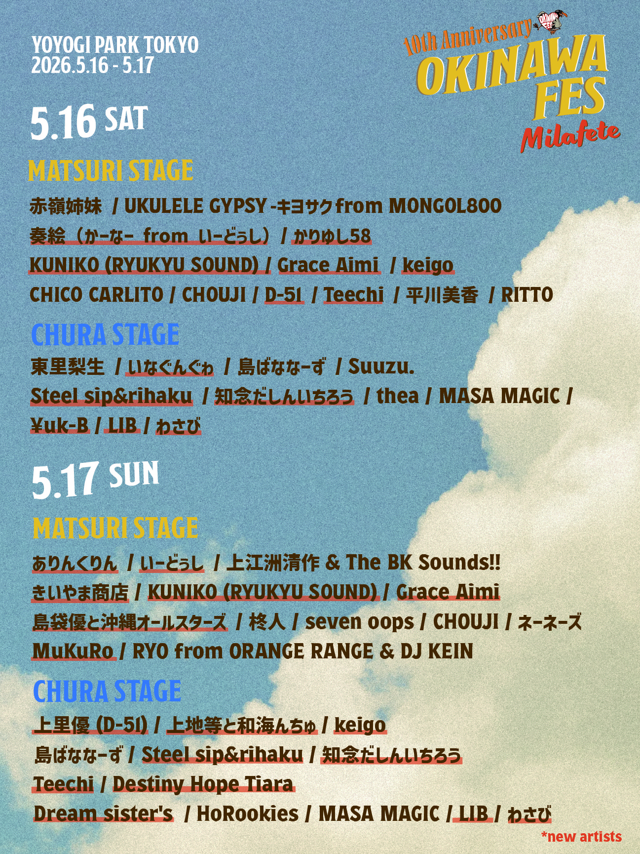 RYO from ORANGE RANGE】OKINAWA FES Milafete 2026(代々木公園